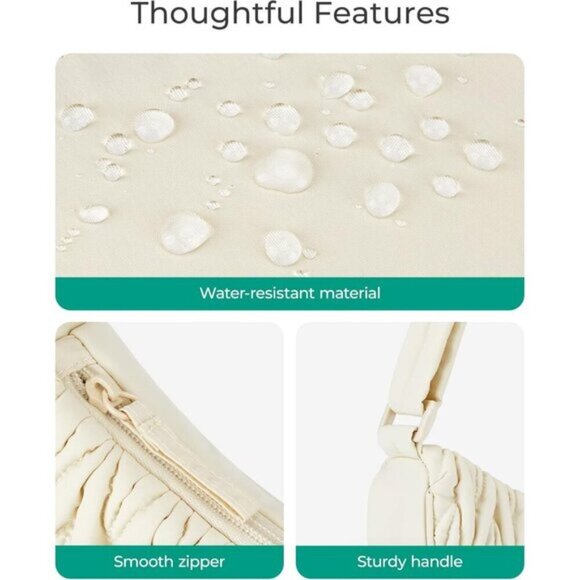 Women's BAGSMART Small Nylon Quilted Crescent Hobo Shoulder Bag - Picture 5 of 7